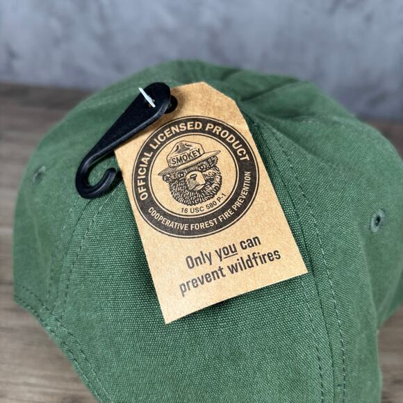 NWT Smokey Bear “Only You Can Prevent Wildfires” Hat by Mad Engine Green Cap - Picture 6 of 10